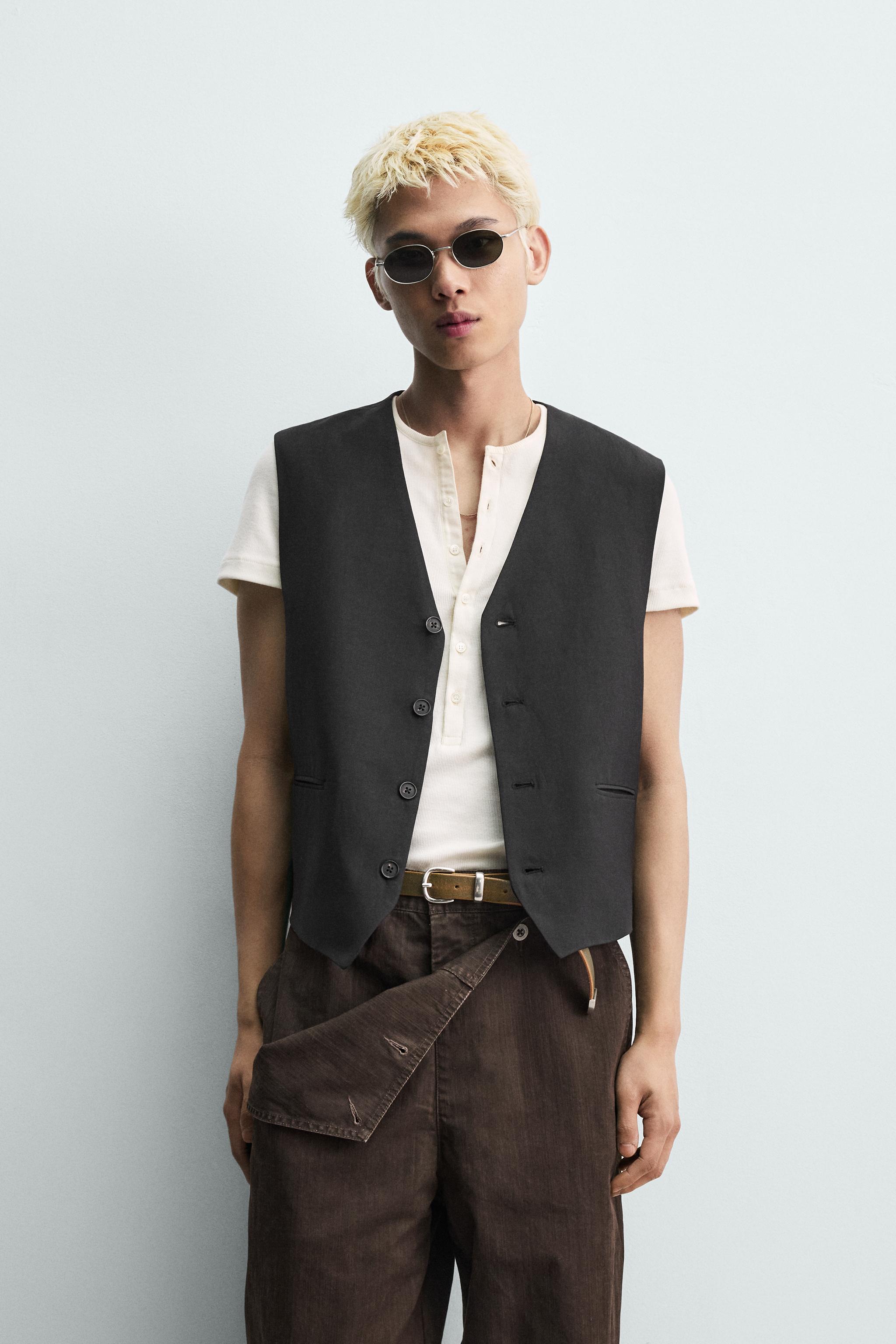 VISCOSE-LINEN SUIT VEST